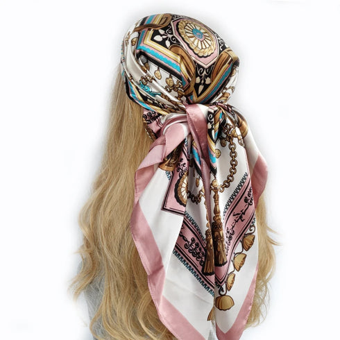 90*90cm Silk Scarf Headwraps For Women Fashion Accessory